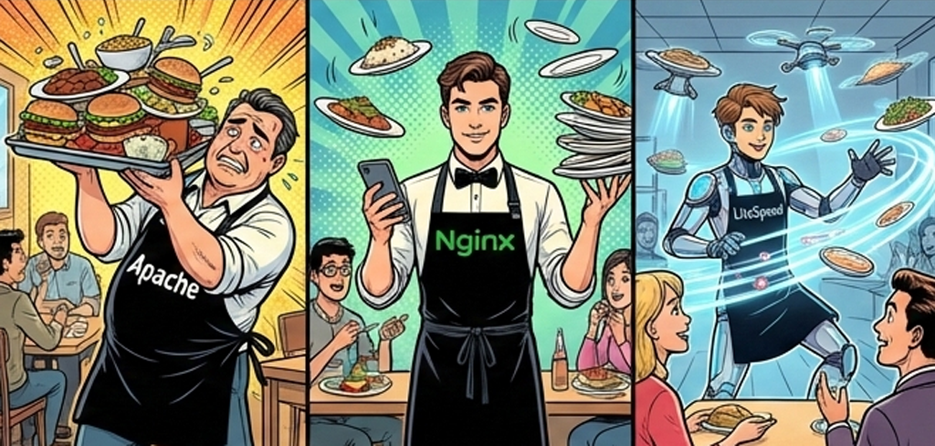 webサーバー比較イラスト